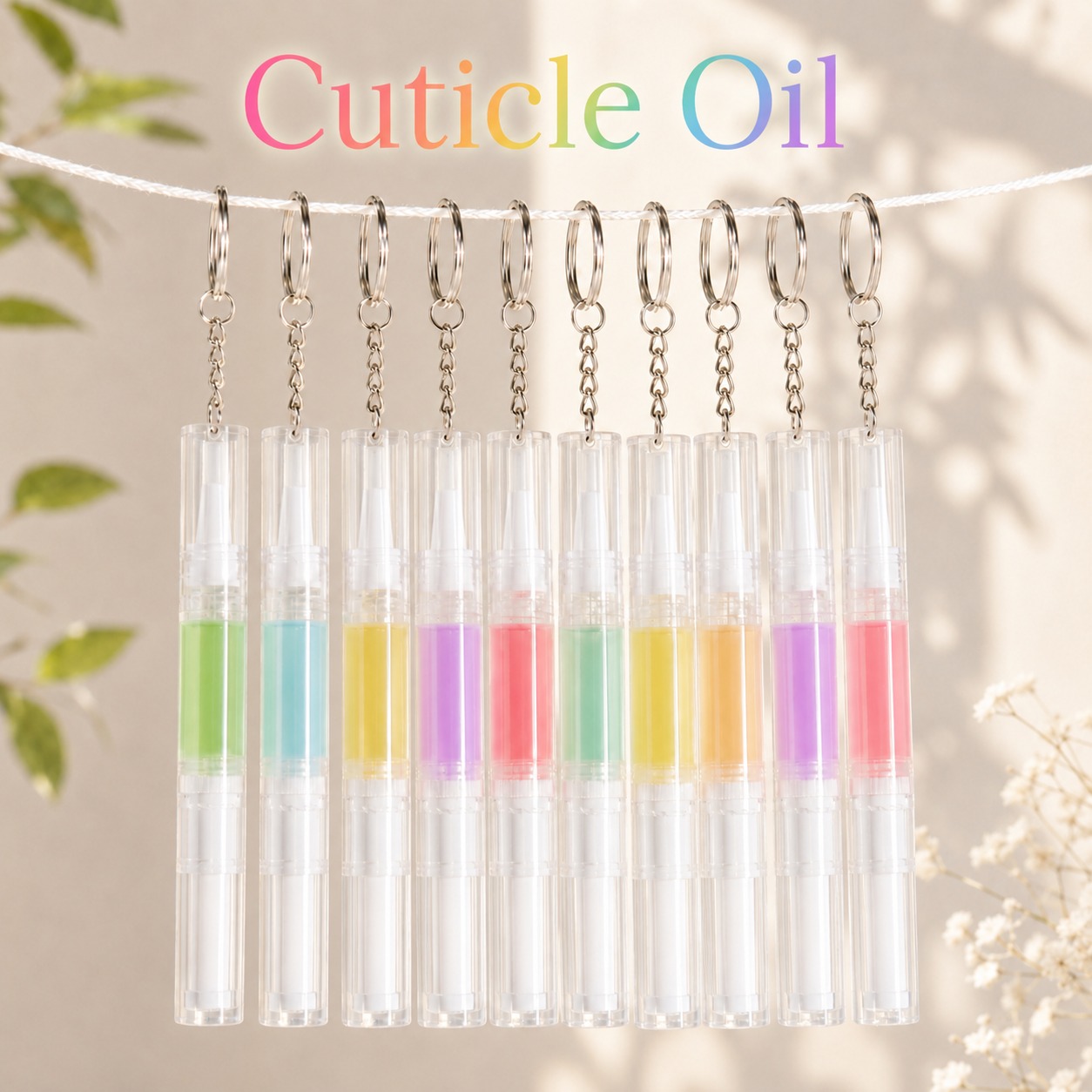 Keychain Cuticle Oil Pen Portable Twist Nail Cuticle Oil Pen Custom Scent Nail Nutrition Oil Private Label Wholesale