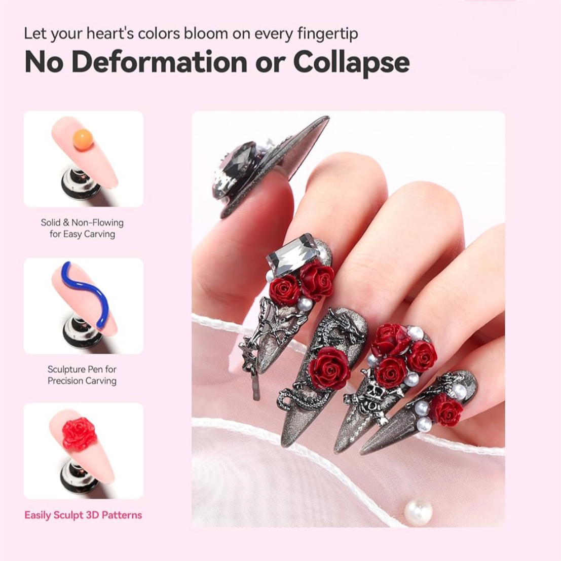 3D Nail Carving Gel Non-Sticky Sculpture Modeling Gel for DIY 3D Nail Art Private Label Wholesale