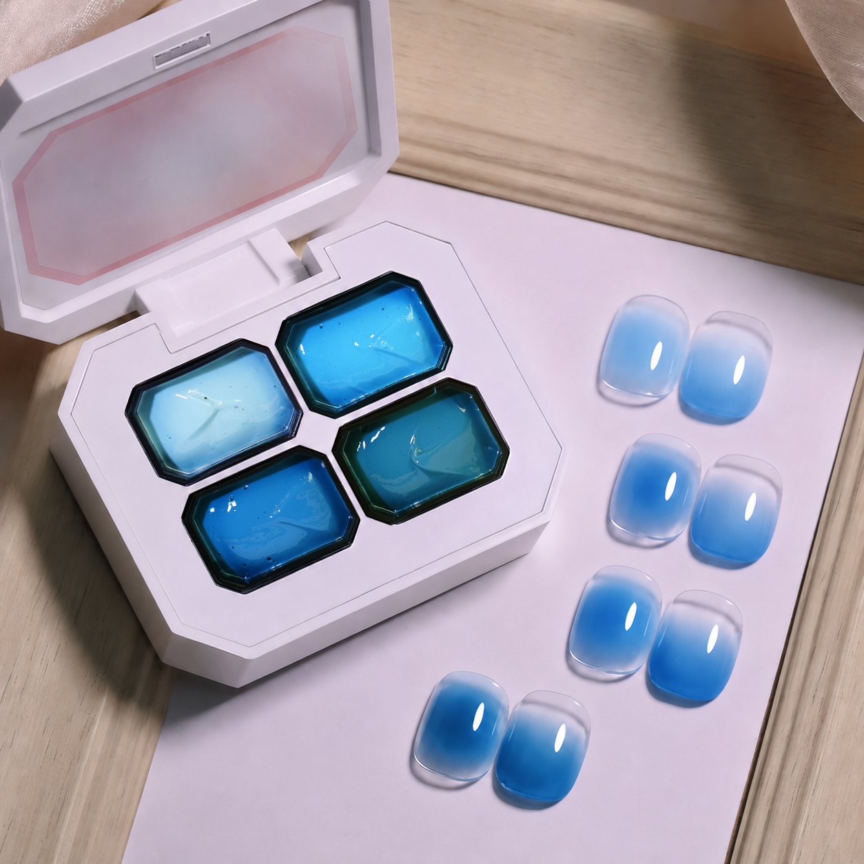 4 Colors Gradient Mud Gel Solid Nail Palette Jelly Ombre Mud Gel for Blending Gradient Nail Art Private Label